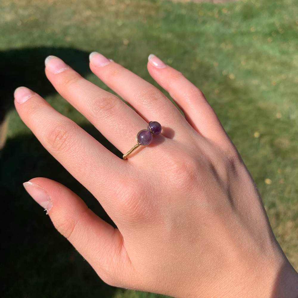 ring size 7 HANDMADE BY ME gold crystal ring